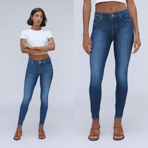 Everlane Skinny Blue Jeans Mid Rise Ankle Stretch Size 24